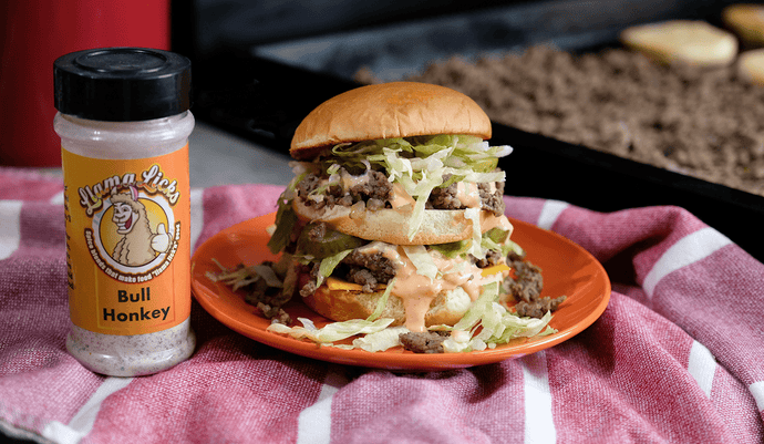 Big Mac-Style Sloppy Joe Burger (with Llama Licks Bull Honkey)