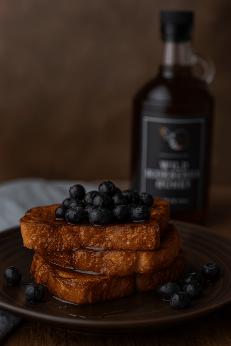 Breakfast Bliss: Wild Blueberry Honey French Toast