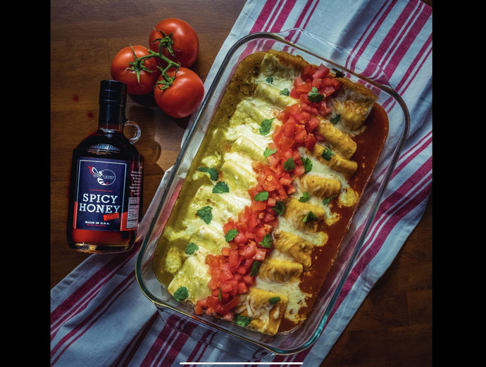 Spicy Red & Green Enchiladas