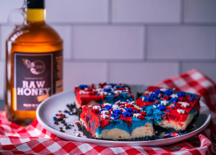 Sweet Honey 4th of July Cheesecake Bars
