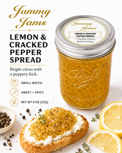 Load image into Gallery viewer, Jammy Jams Lemon &amp; Cracked Pepper Spread