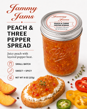 Load image into Gallery viewer, Jammy Jams Peach &amp; Three Pepper Spread