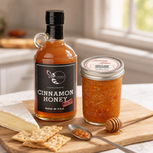 Load image into Gallery viewer, Firebee Cinnamon Honey &amp; Peach &amp; Three Pepper Jam Pair