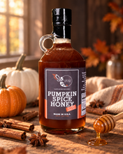 Load image into Gallery viewer, Firebee Pumpkin Spice Honey — flavored raw honey