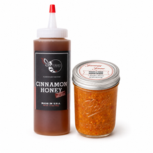 Load image into Gallery viewer, Firebee Cinnamon Honey &amp; Peach &amp; Three Pepper Jam Pair