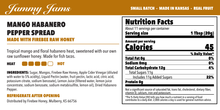 Load image into Gallery viewer, Jammy Jams Mango Habanero Pepper Spread with Firebee Raw Honey — Ingredients &amp; Nutrition