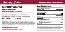 Load image into Gallery viewer, Jammy Jams Raspberry Jalapeño Pepper Spread with Firebee Raw Honey — Ingredients &amp; Nutrition