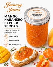 Load image into Gallery viewer, Jammy Jams Mango Habanero Pepper Spread — lifestyle