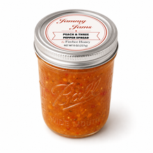 Load image into Gallery viewer, Jammy Jams Peach &amp; Three Pepper Spread — jar