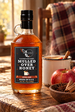 Load image into Gallery viewer, Firebee Mulled Over Honey 19oz glass bottle on a farmhouse table