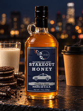Load image into Gallery viewer, Firebee Stakeout Honey — 19oz glass, styled