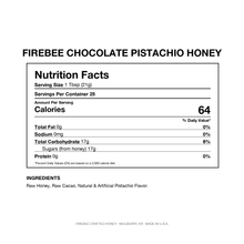 Load image into Gallery viewer, Firebee Chocolate Pistachio Honey — Nutrition Facts