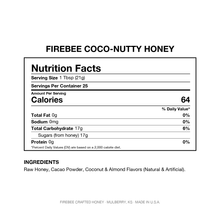 Load image into Gallery viewer, Firebee Coco-Nutty Honey — Nutrition Facts