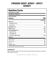 Load image into Gallery viewer, Firebee Beef Jerky - Spicy Honey — Nutrition Facts and Ingredients