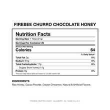 Load image into Gallery viewer, Firebee Churro Chocolate Honey — Nutrition Facts