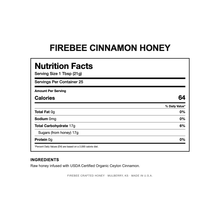 Load image into Gallery viewer, Cinnamon + Peach3 — Honey Nutrition Facts