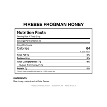 Load image into Gallery viewer, Firebee Frogman Honey — Nutrition Facts