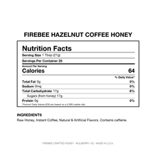 Load image into Gallery viewer, Firebee Hazelnut Coffee Honey — Nutrition Facts