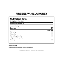 Load image into Gallery viewer, Firebee Vanilla Honey — Nutrition Facts