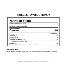 Load image into Gallery viewer, Firebee Hayride Honey — Nutrition Facts