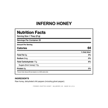 Load image into Gallery viewer, Inferno Honey — Nutrition Facts and Ingredients