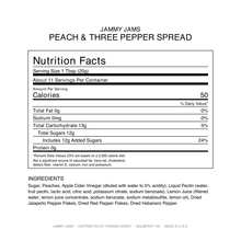 Load image into Gallery viewer, Cinnamon + Peach3 — Jam Nutrition Facts