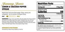 Load image into Gallery viewer, Jammy Jams Lemon &amp; Cracked Pepper Spread — Ingredients &amp; Nutrition