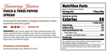 Load image into Gallery viewer, Jammy Jams Peach &amp; Three Pepper Spread — Ingredients &amp; Nutrition