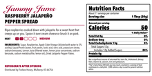 Load image into Gallery viewer, Jammy Jams Raspberry Jalapeno Pepper Spread — Ingredients &amp; Nutrition