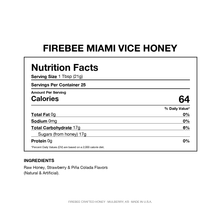 Load image into Gallery viewer, Firebee Miami Vice Honey — Nutrition Facts