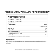 Load image into Gallery viewer, Firebee Mummy Mallow Popcorn Honey — Nutrition Facts