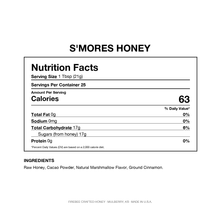 Load image into Gallery viewer, S'mores Honey — Nutrition Facts and Ingredients