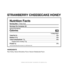 Load image into Gallery viewer, Strawberry Cheesecake Honey — Nutrition Facts and Ingredients