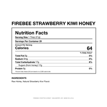 Load image into Gallery viewer, Firebee Strawberry Kiwi Honey — Nutrition Facts