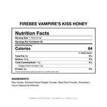 Load image into Gallery viewer, Firebee Vampire's Kiss Honey — Nutrition Facts